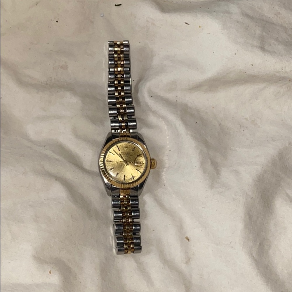 Rolex oyster perpetual time small gold face